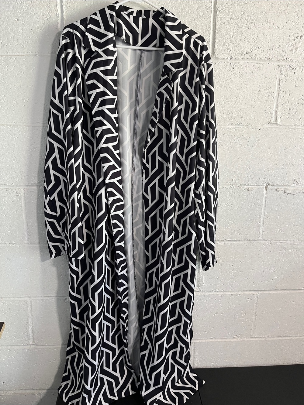 Geometric Long Duster or Swim Cover Up- 4XL